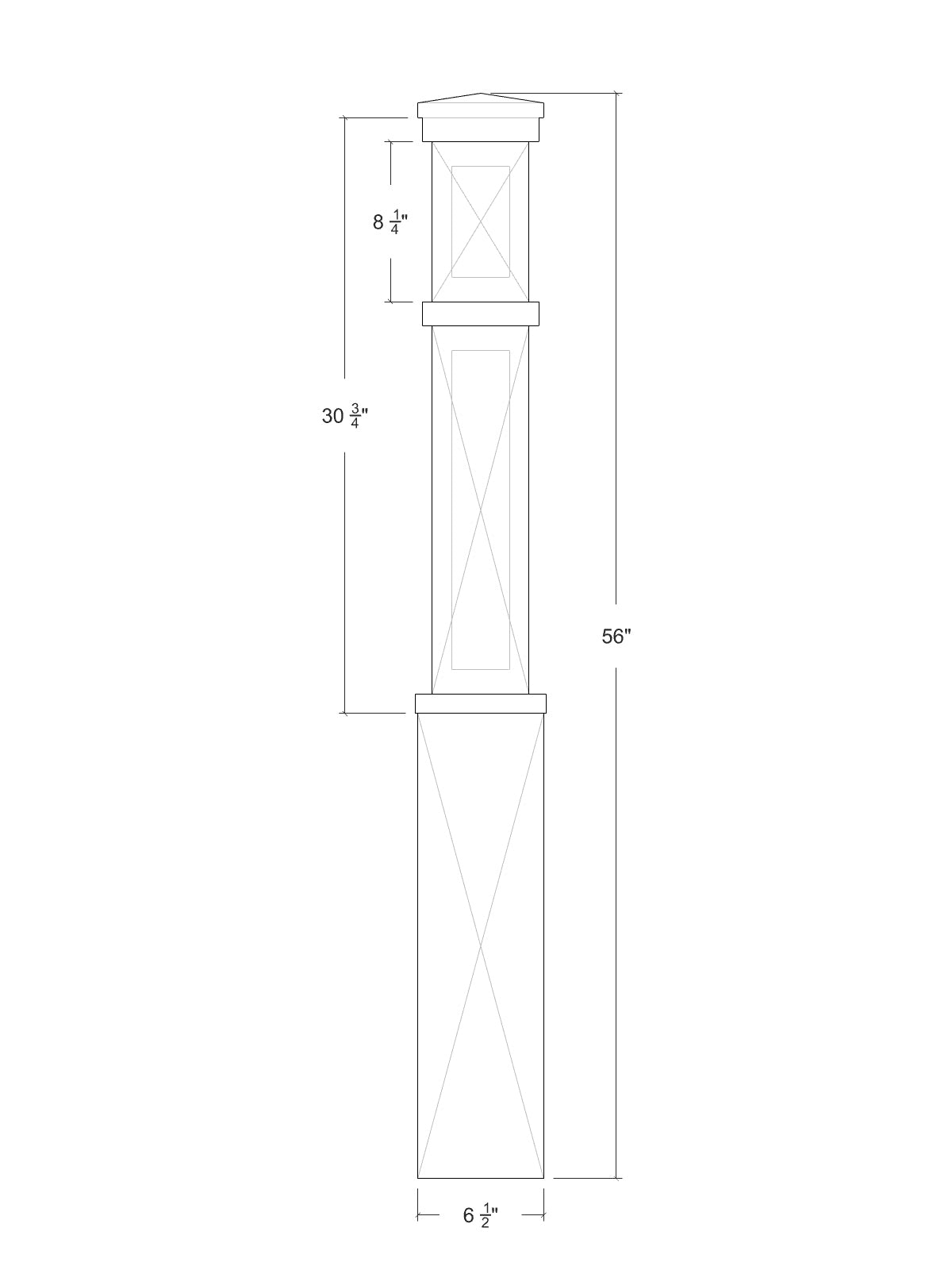 Box Newel 4480MP - Mission Panel (6-1/2")