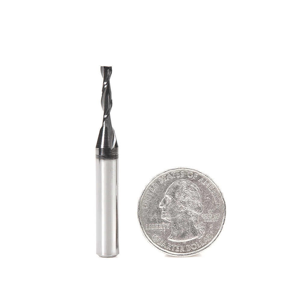 Amana Tool Solid Carbide Spiral Plunge CNC Router Bits - Diamond-Like Carbon (DLC) Coated for Solid Wood