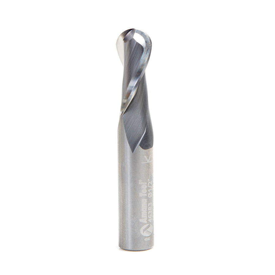 Amana Tool Solid Carbide Ballnose Spiral CNC Router Bit for Plastics, Acrylic, Solid-Surface and Plexiglas®