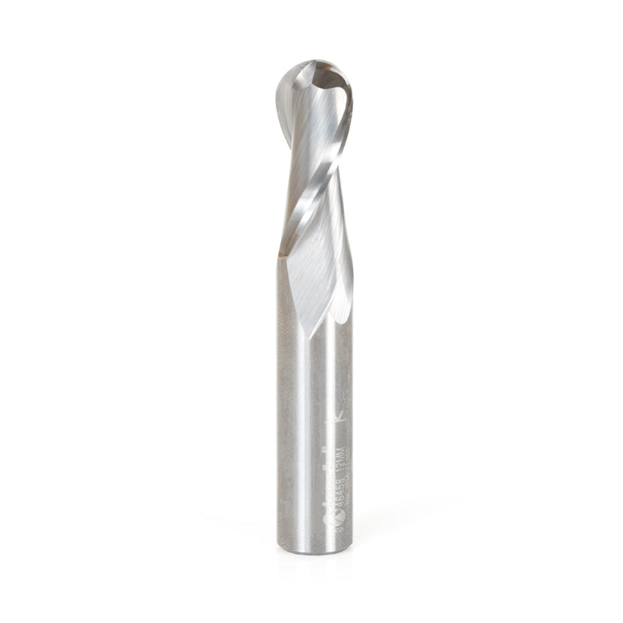 Amana Tool Solid Carbide Ballnose Spiral CNC Router Bit for Plastics, Acrylic, Solid-Surface and Plexiglas®