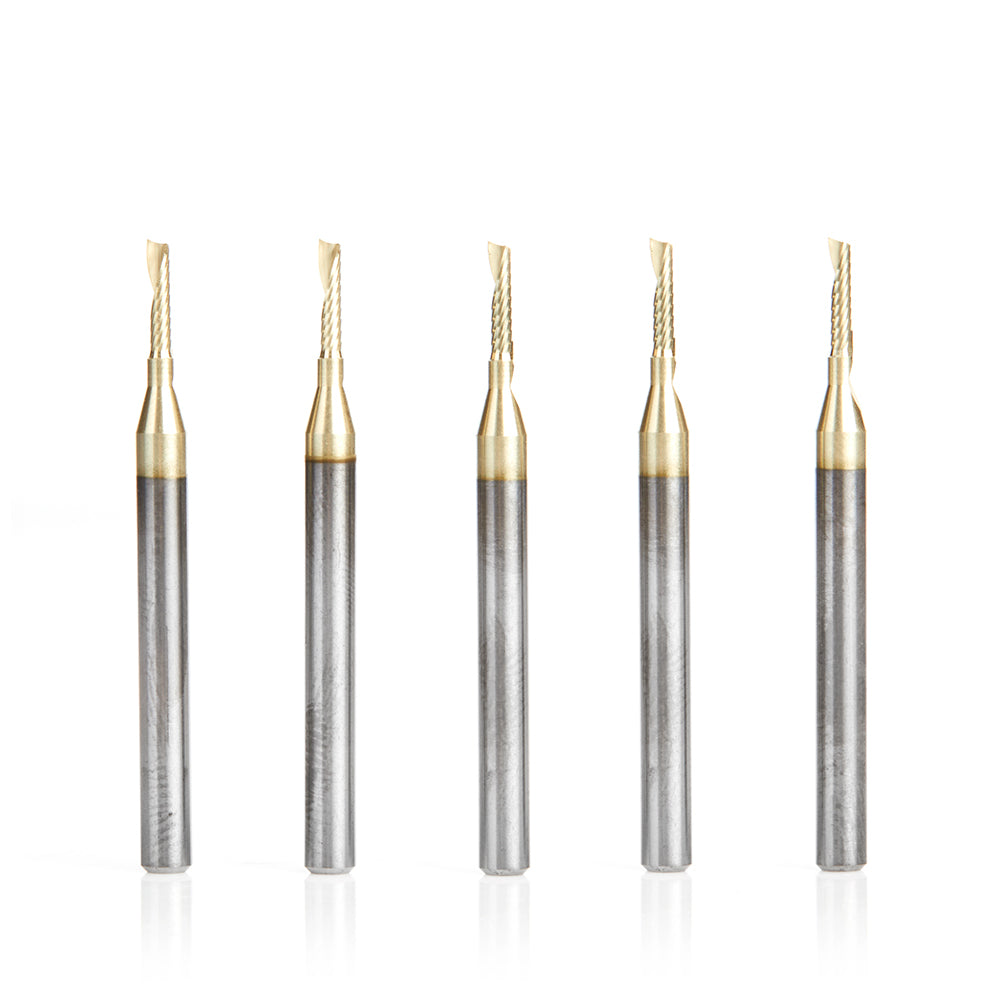 Amana Tool Solid Carbide Aluminum Spiral 'O' Flute CNC Zirconium Nitride (ZrN) Coated Router Bits