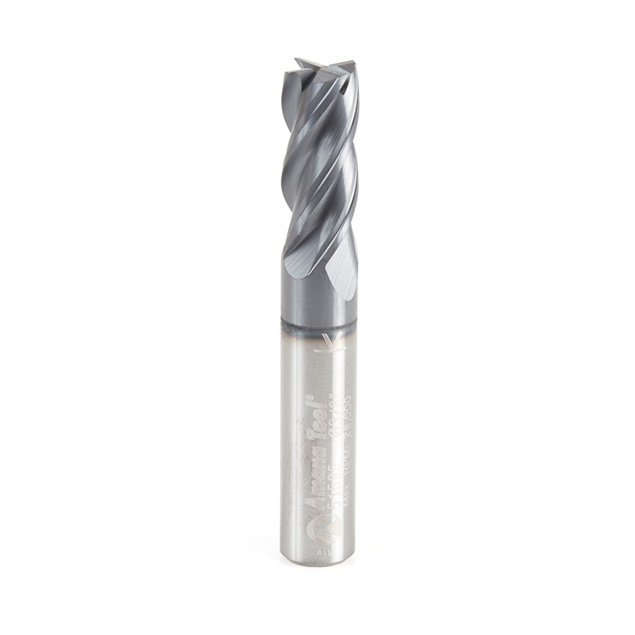 Amana Tool Solid Carbide CNC Variable Helix Square Bottom Router Bits / End Mills for Steel & Stainless Steel