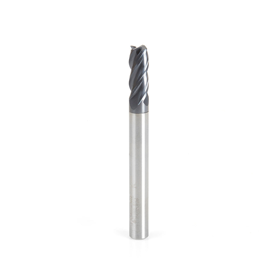 Amana Tool Solid Carbide CNC Variable Helix Corner Radius Bottom Router Bits / End Mills for Steel & Stainless Steel