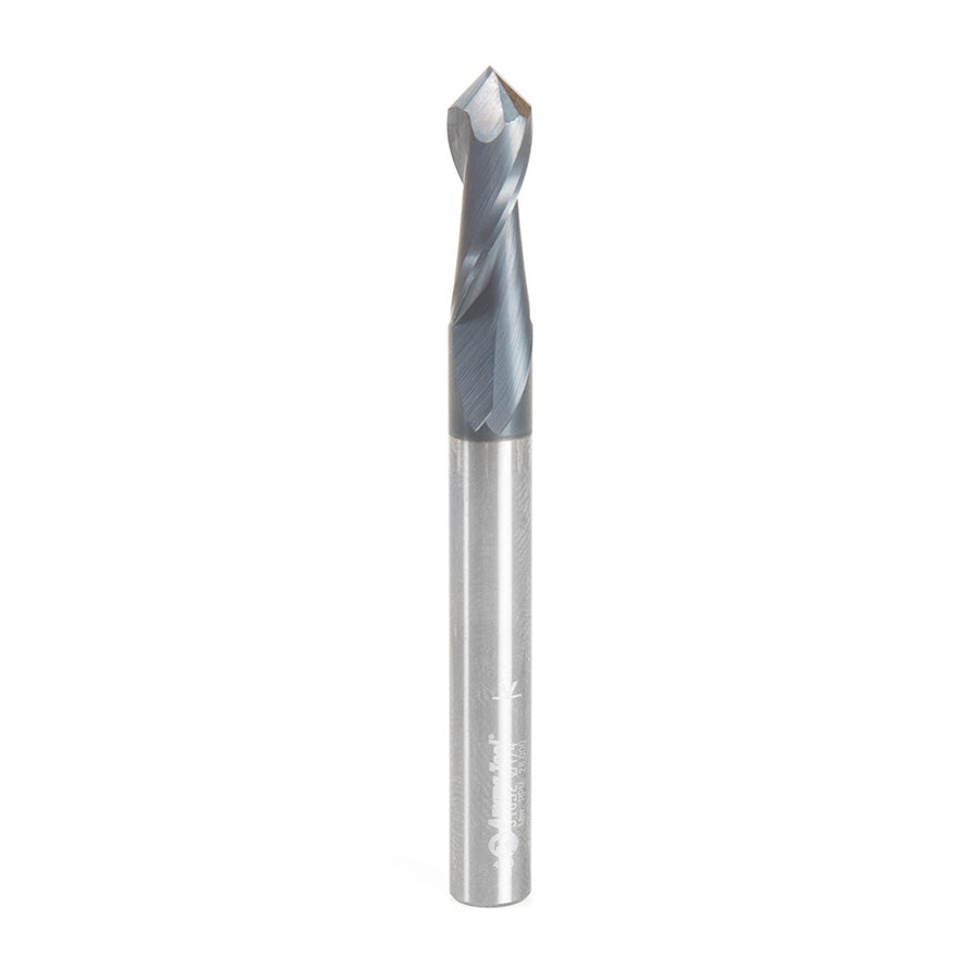 Amana Tool High Performance CNC Solid Carbide 90 Degree 'V' Spiral Drills / End Mills / Router Bits for Steel & Stainless Steel