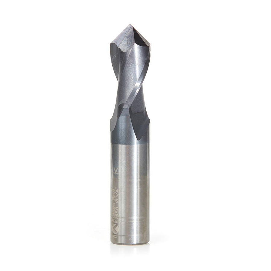 Amana Tool High Performance CNC Solid Carbide 90 Degree 'V' Spiral Drills / End Mills / Router Bits for Steel & Stainless Steel