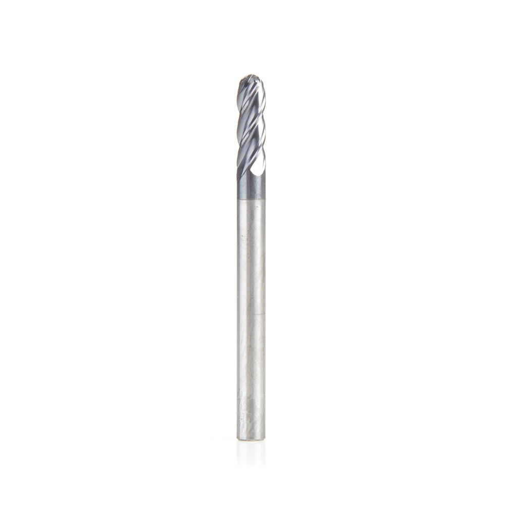 Amana Tool High Performance Solid Carbide CNC Steel, Stainless Steel & Composite Cutting Variable Spiral Ball Nose AlTiN Coated Router Bits/End Mills