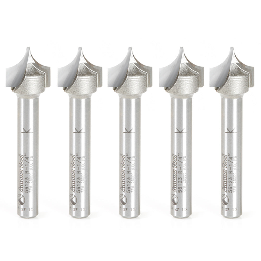 Amana Tool Point Cutting Roundover Router Bits