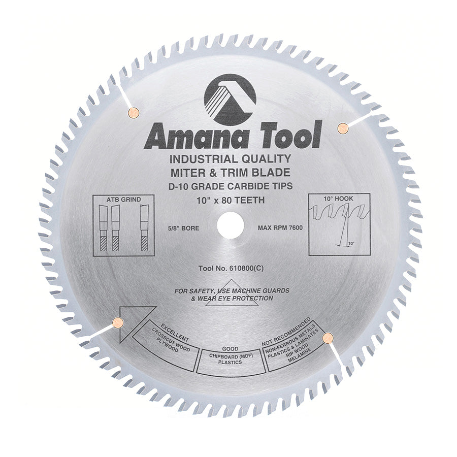 Amana Tool Plywood / Solid Wood / Chipboard Cutting Saw Blades For Extra Smooth Cut