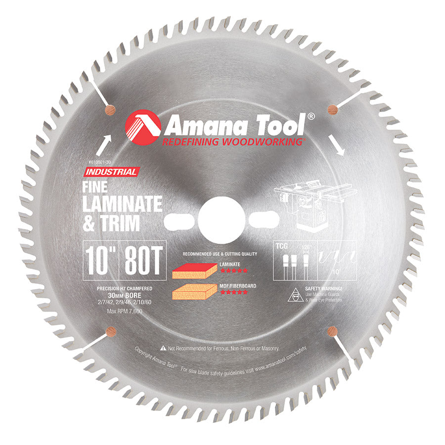 Amana Tool Single and Double Sided Laminate Cutting Fine Cut-Off and Crosscut Saw Blades