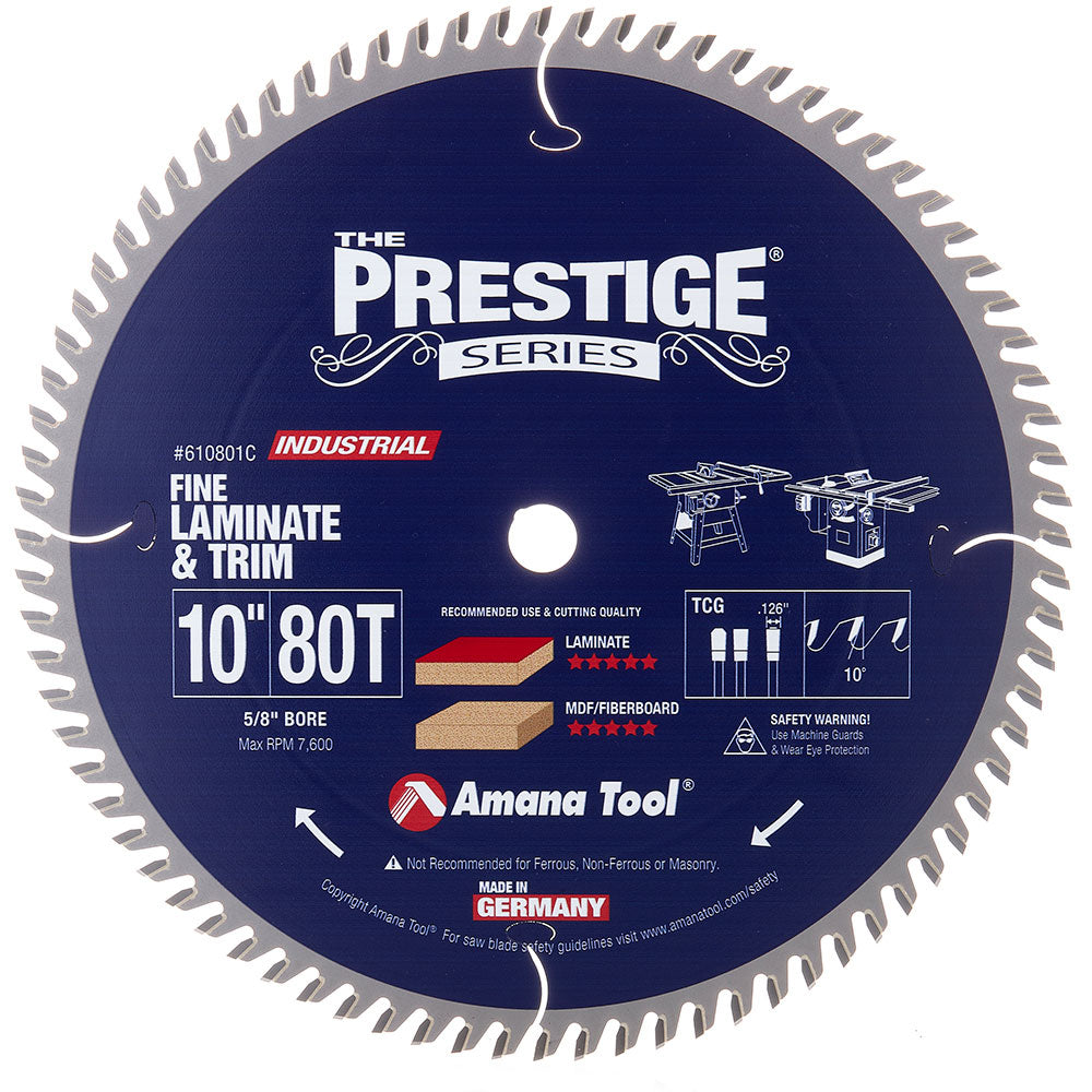 Amana Tool Single and Double Sided Laminate Cutting Fine Cut-Off and Crosscut Saw Blades