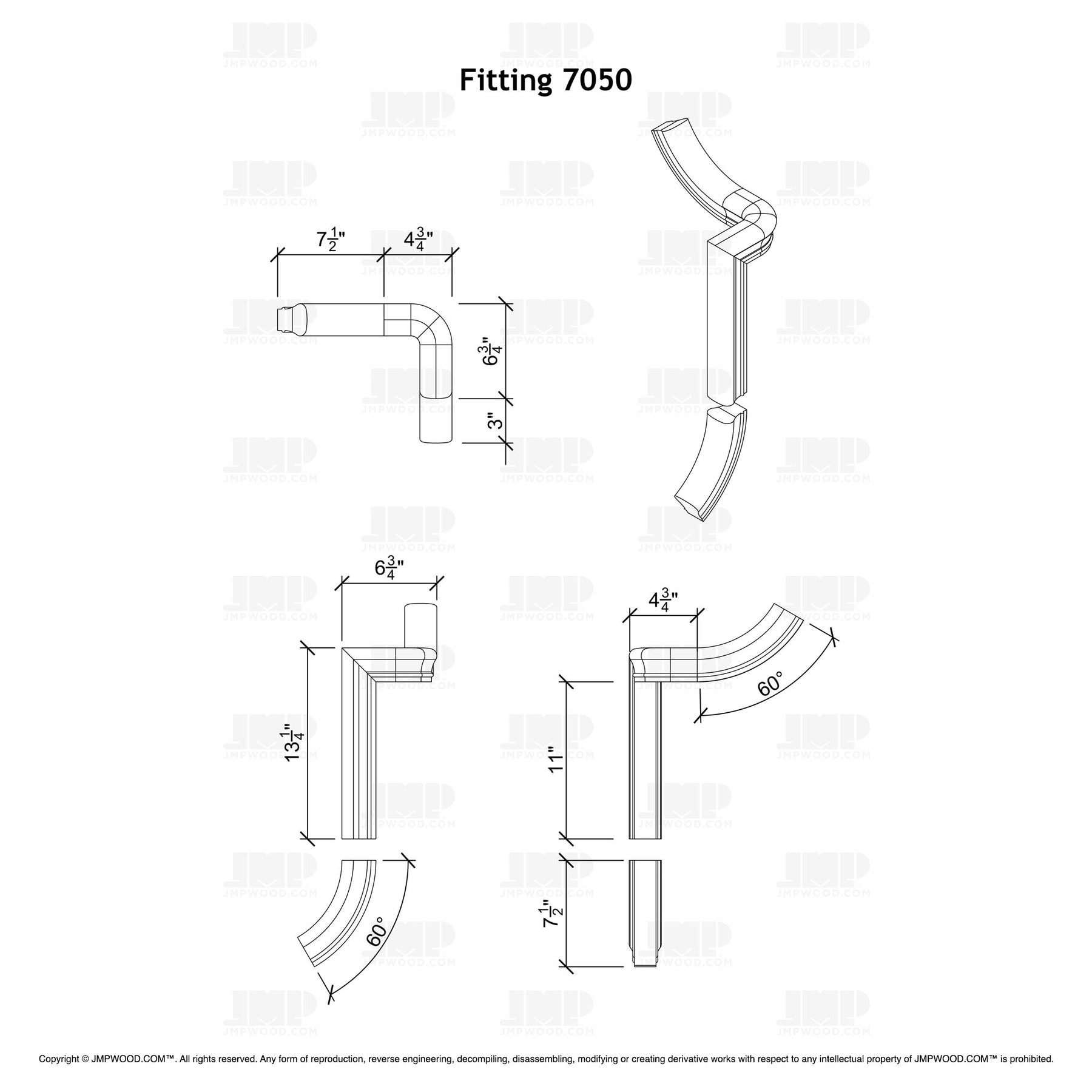 Fitting 50 - Level Quarter Turn Gooseneck Fitting (Left Hand)