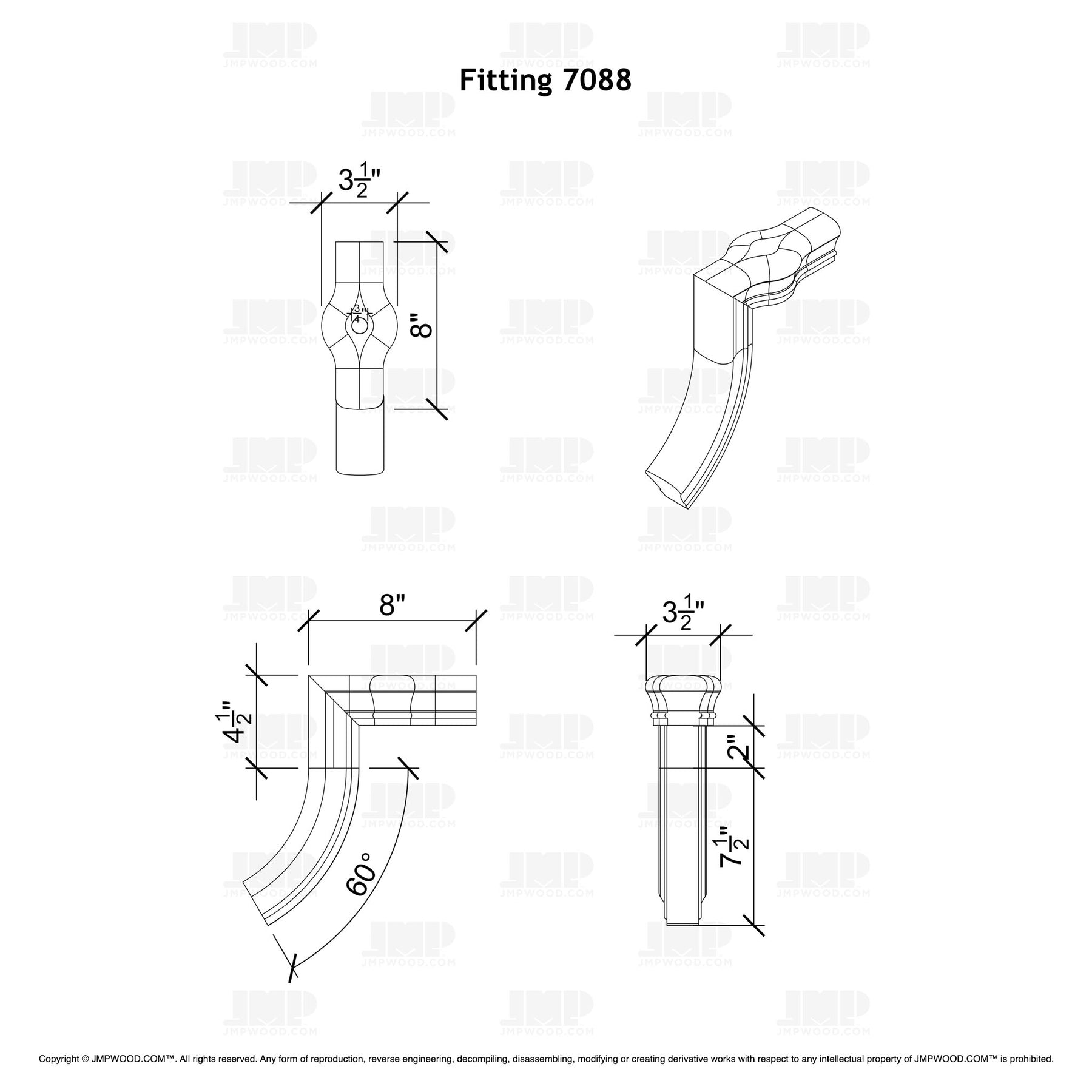 Fitting 88 - Straight Riser with Tandem Cap