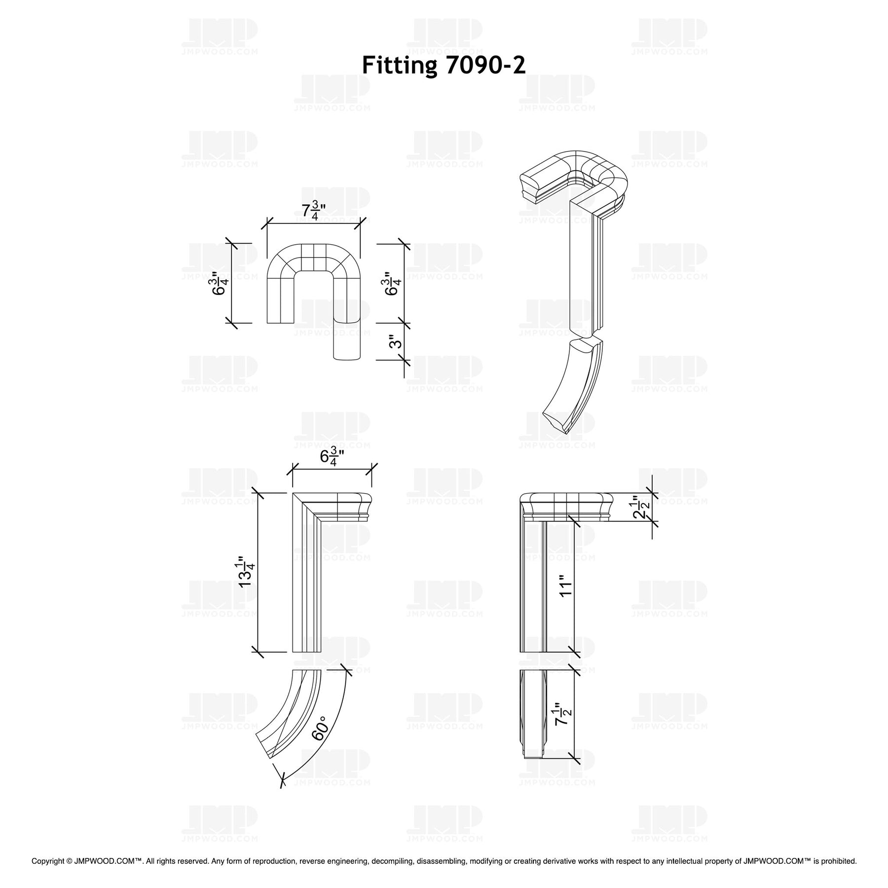Fitting 90-2 - Landing Return Riser with No Cap 2-Rise (Left Hand)