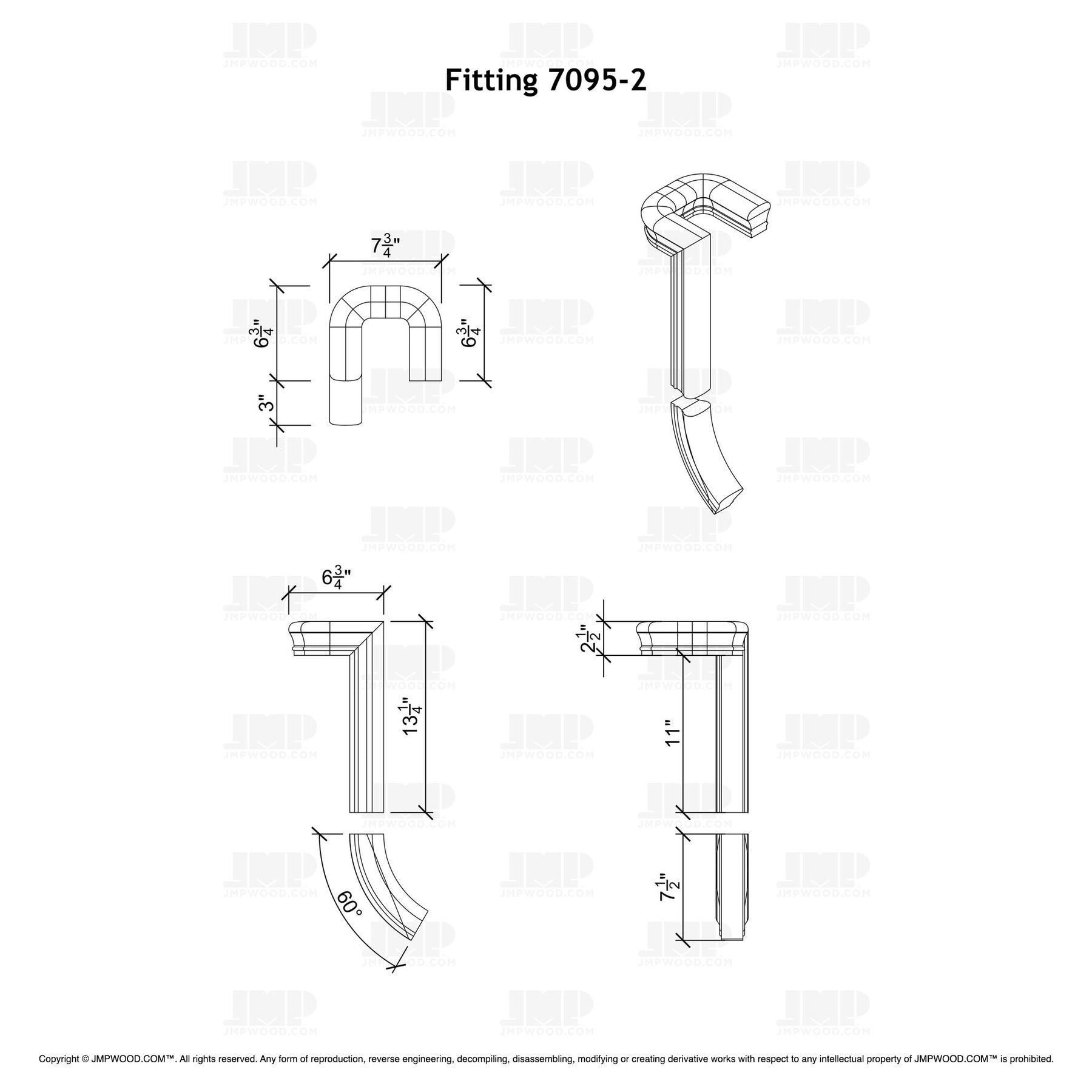 Fitting 95-2 - Landing Return Riser with No Cap 2-Rise (Right Hand)