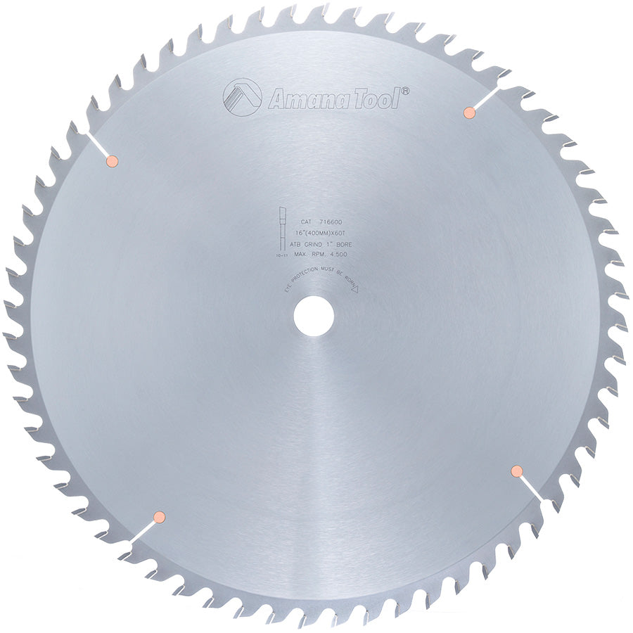 Amana Tool Plywood / Solid Wood / Chipboard Cutting Heavy Duty Cut-Off and Crosscut Saw Blades with Extra Thick Plates