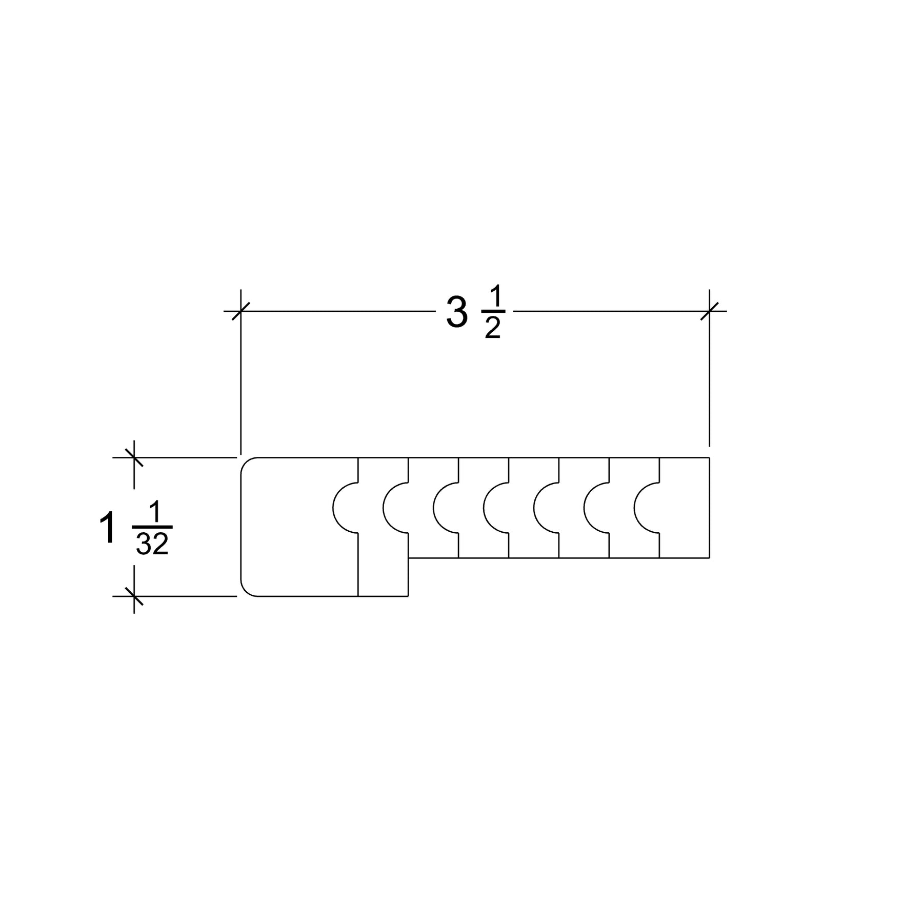 Bending Landing Tread 8093SQB - Square (3-1/2")