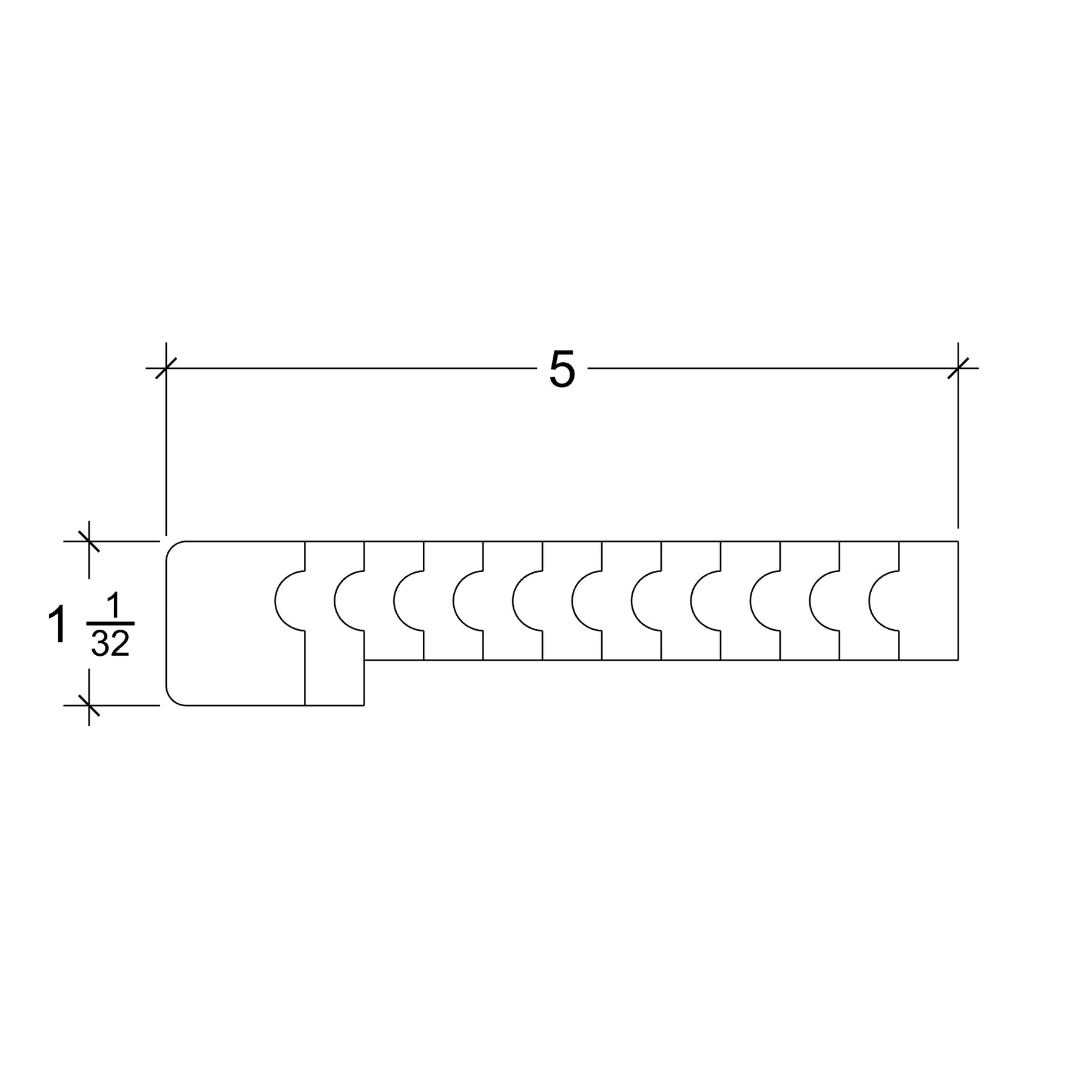 Bending Landing Tread 8095SQB - Square (5-1/2")