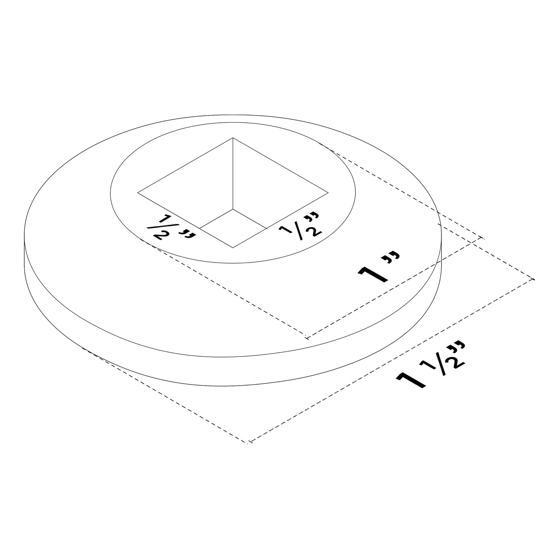 Baluster Shoe 9058BS - Square 1/2" - Round Base Shoe