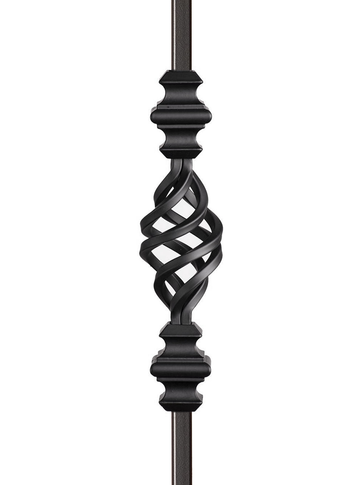 Iron Baluster 9077 - 1/2" Square - Single Basket w/ Knuckles