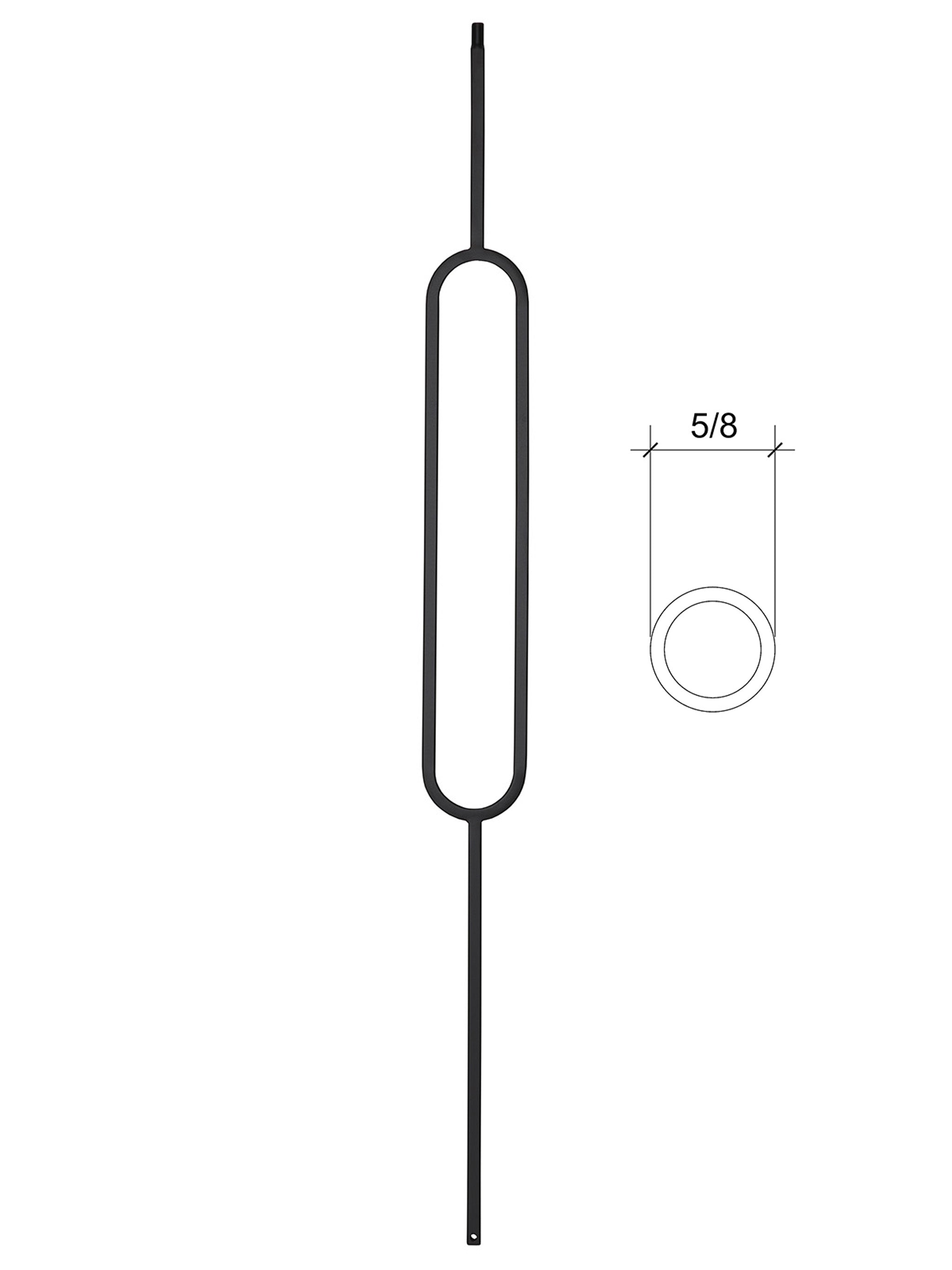 Iron Baluster 9088R 5/8" Round 203/4" Contemporary Oval JMP Wood