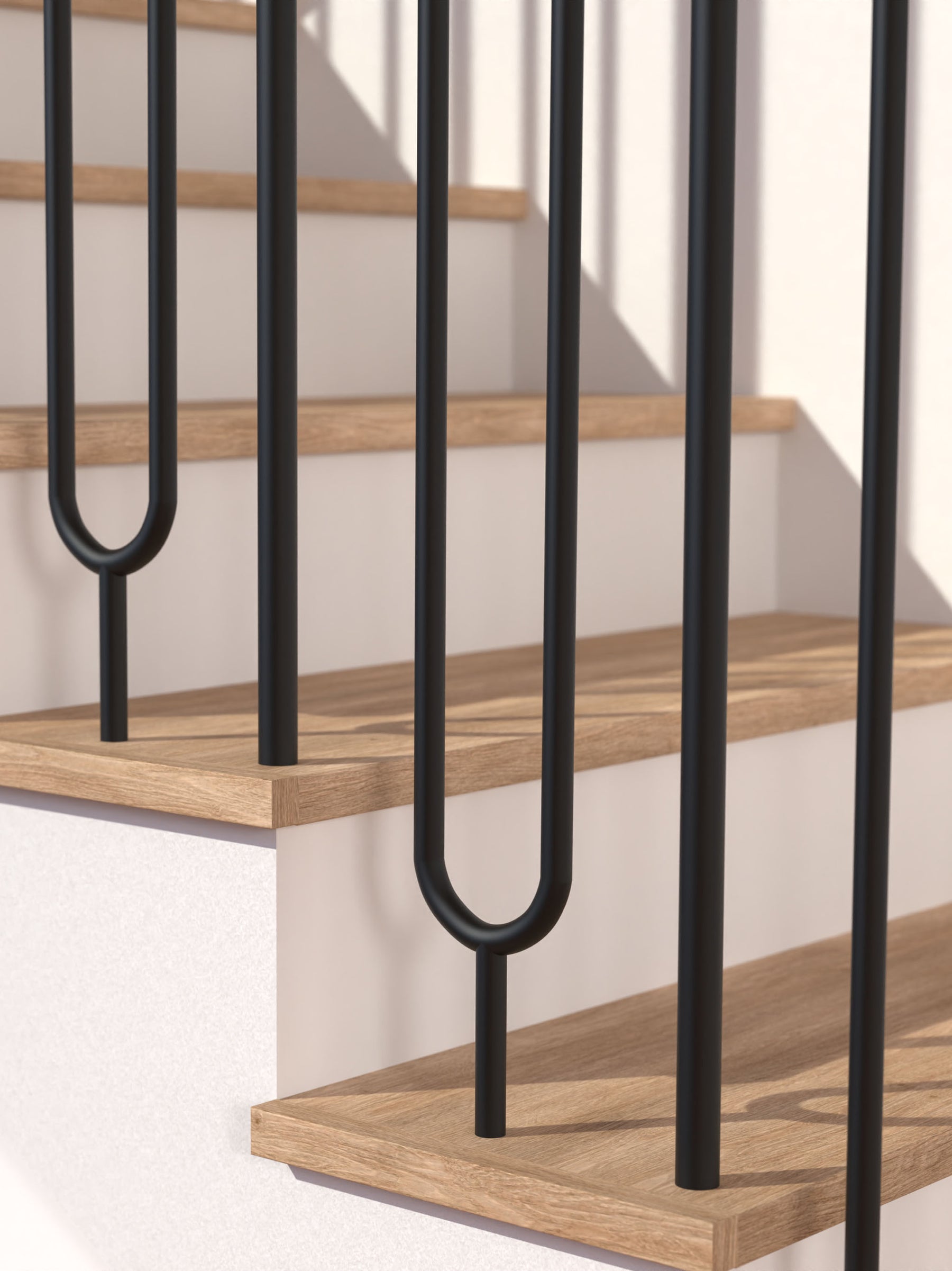 Iron Baluster 9592 (9092R) - 5/8" Round - Contemporary Split Oval