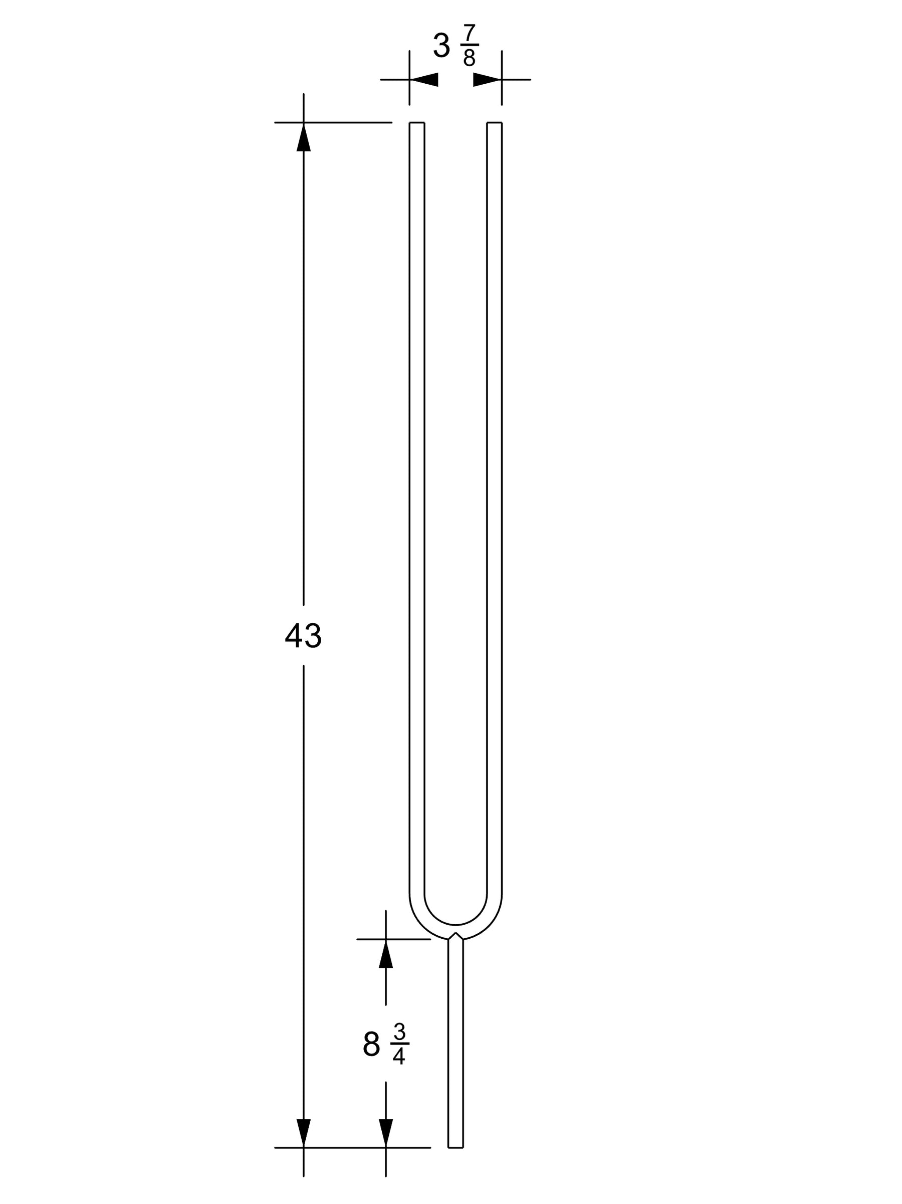 Iron Baluster 9592 (9092R) - 5/8" Round - Contemporary Split Oval