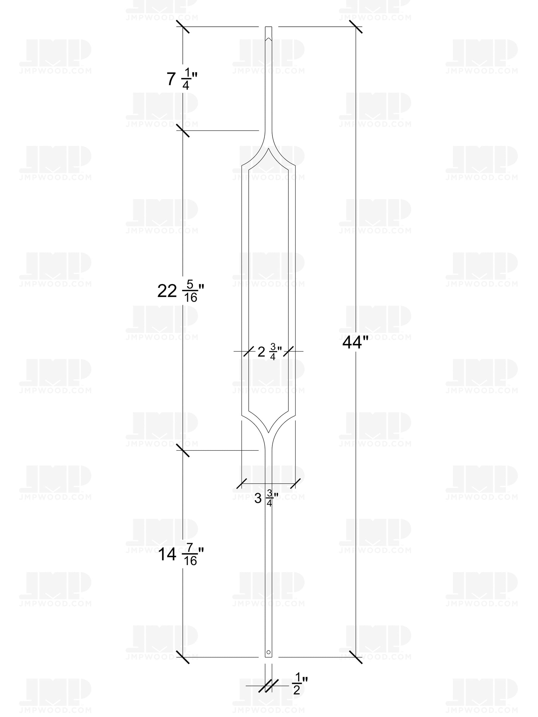 Iron Baluster 9098 - 1/2" Square - Hexagon