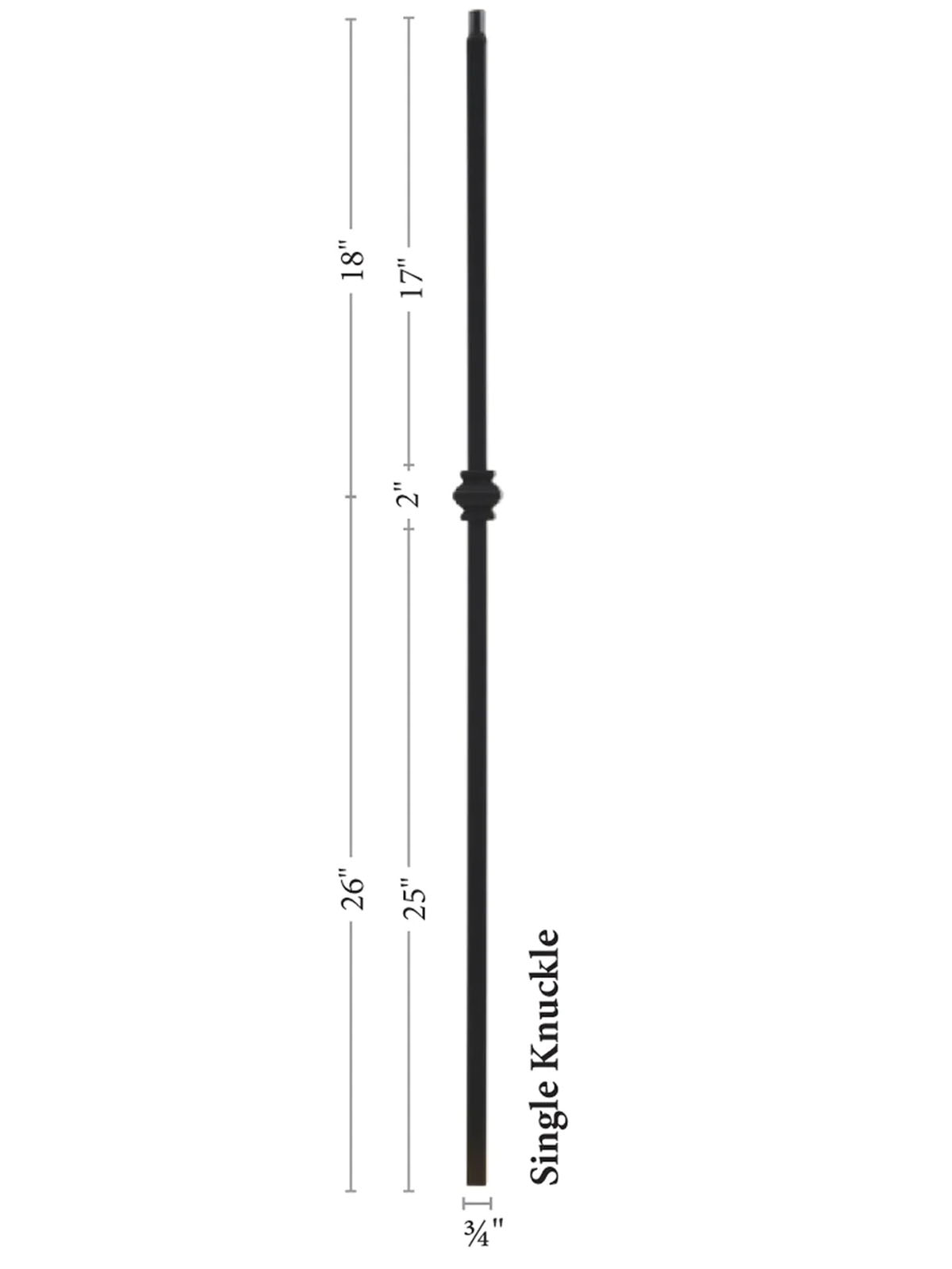 Mega Iron Baluster 9906 - 3/4" Square - Single Knuckle