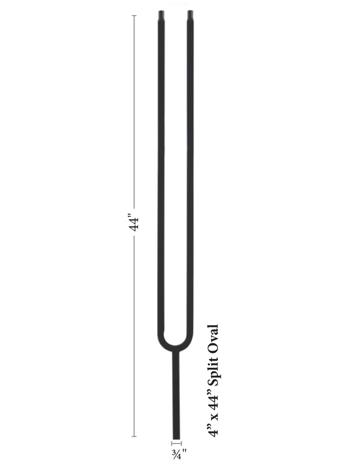 Mega Iron Baluster 9992 - 3/4" Square - Contemporary Split Round