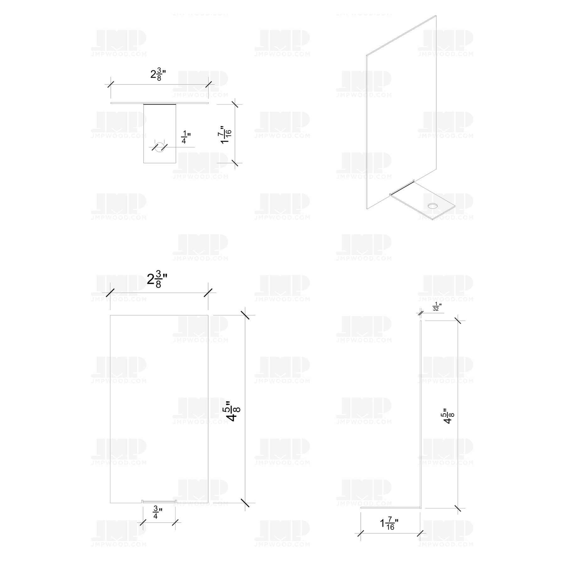 GlassX BSEC001 End Cap for BS001 Aluminum Base Shoe