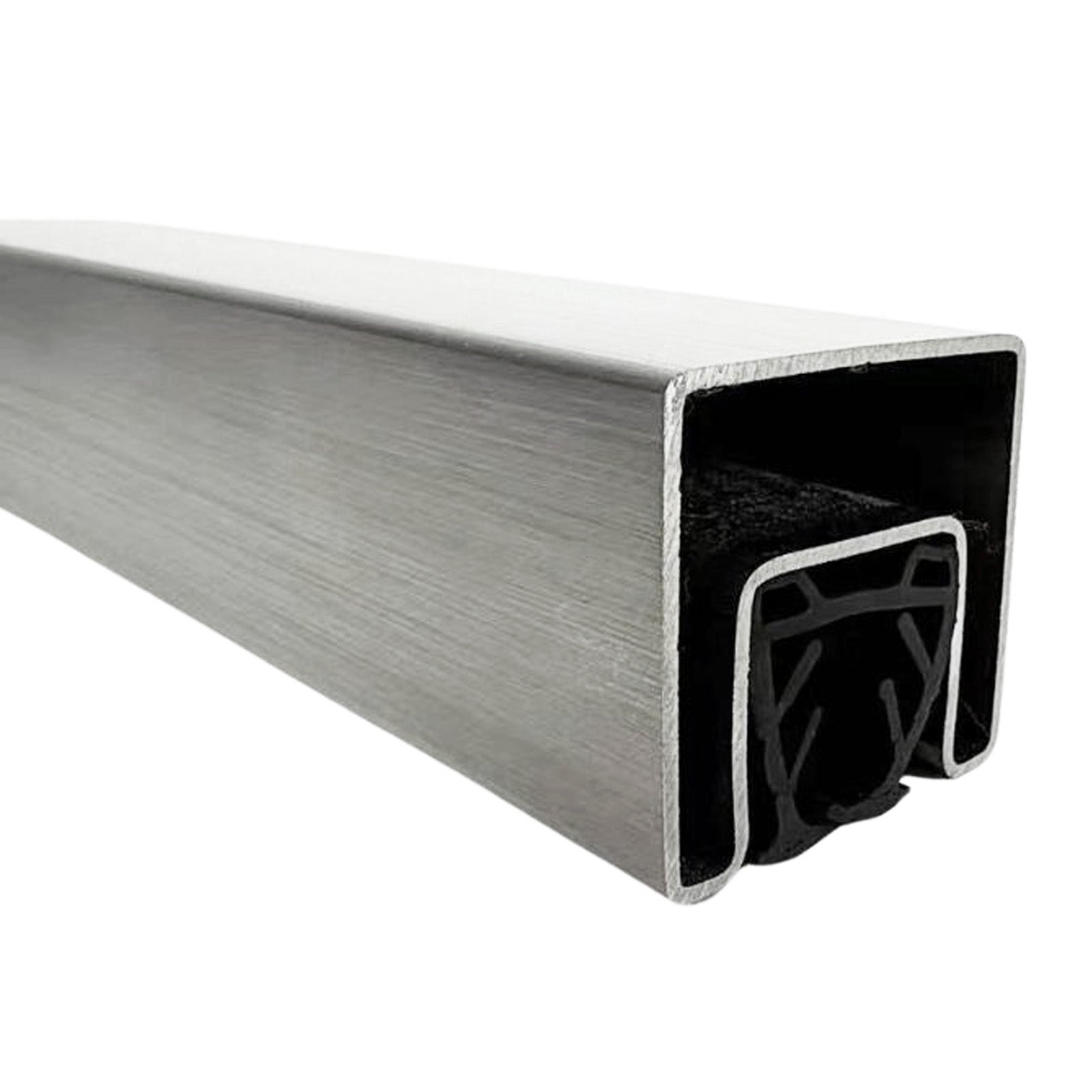 GlassX CR01SQ Stainless Steel Square Cap Rail for Glass Railings - 16'