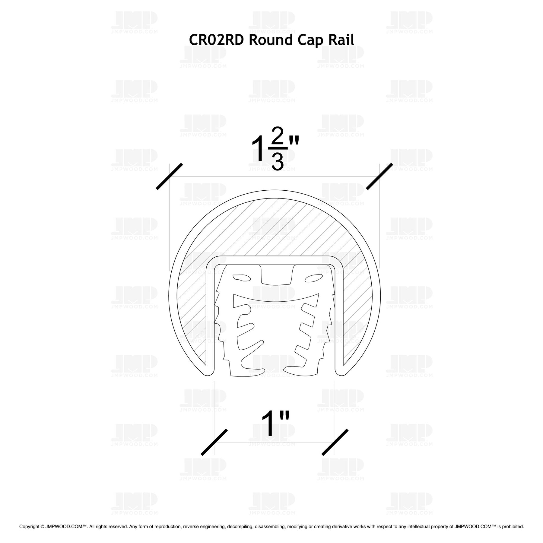 GlassX CR02RD Stainless Steel Round Cap Rail for Glass Railings - 16'
