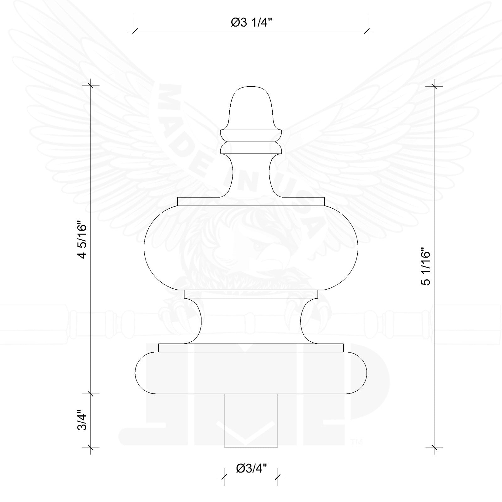 Finial Newel Post Cap FN-0105