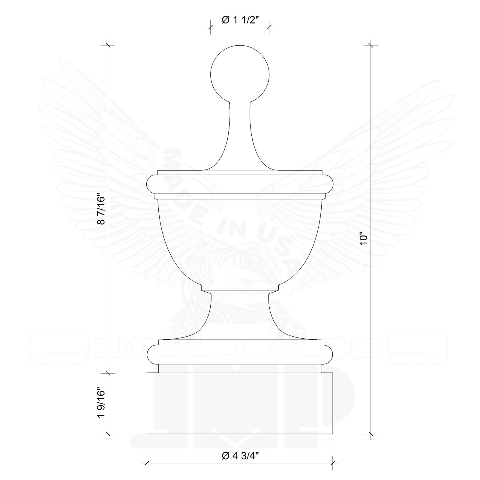 Finial Newel Post Cap FN-0107