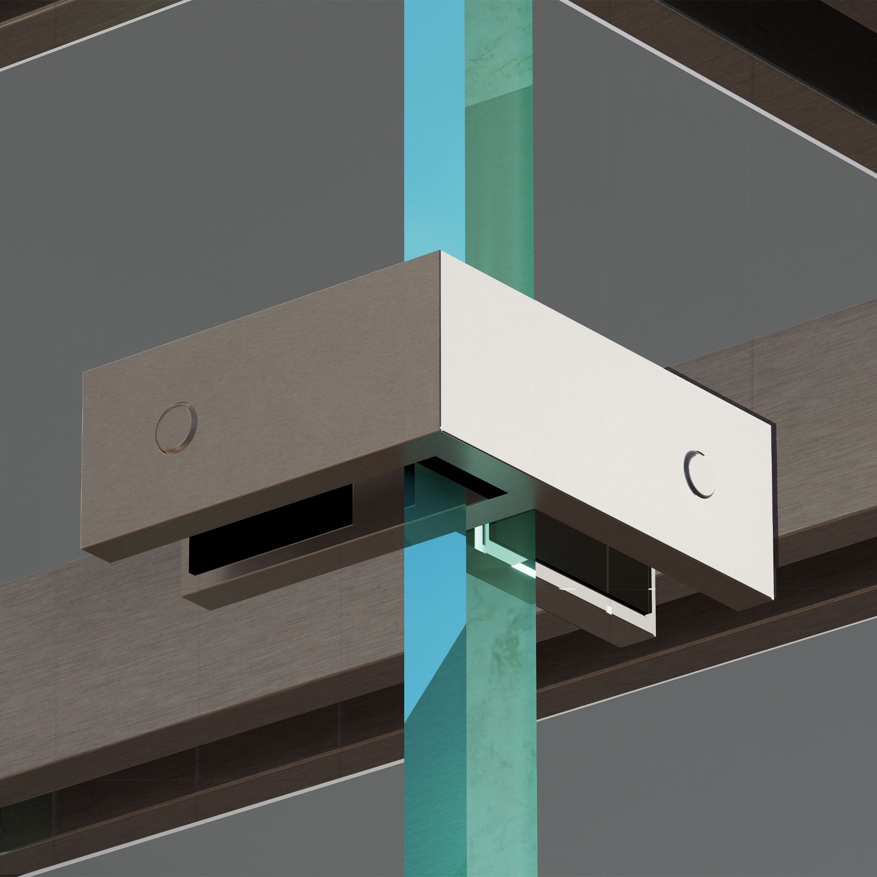 GlassX GC002 Stainless Steel Glass Connector - 90 Degree Glass to Glass