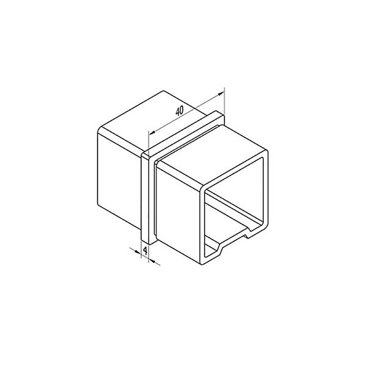 SteelX IC001 Inline Connector Square 40x40mm