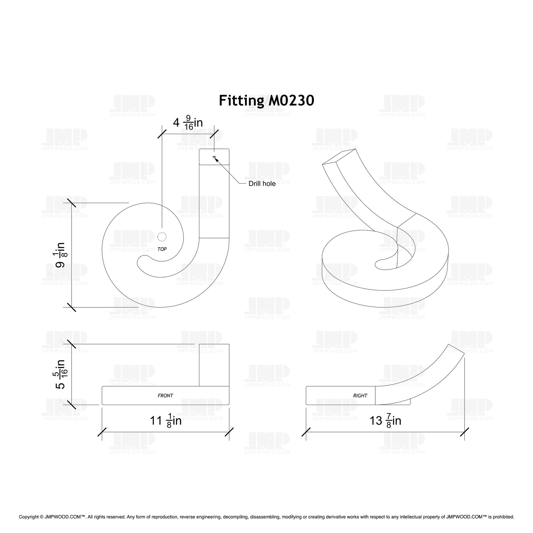 Fitting M0230 - Round Volute (Left Hand)