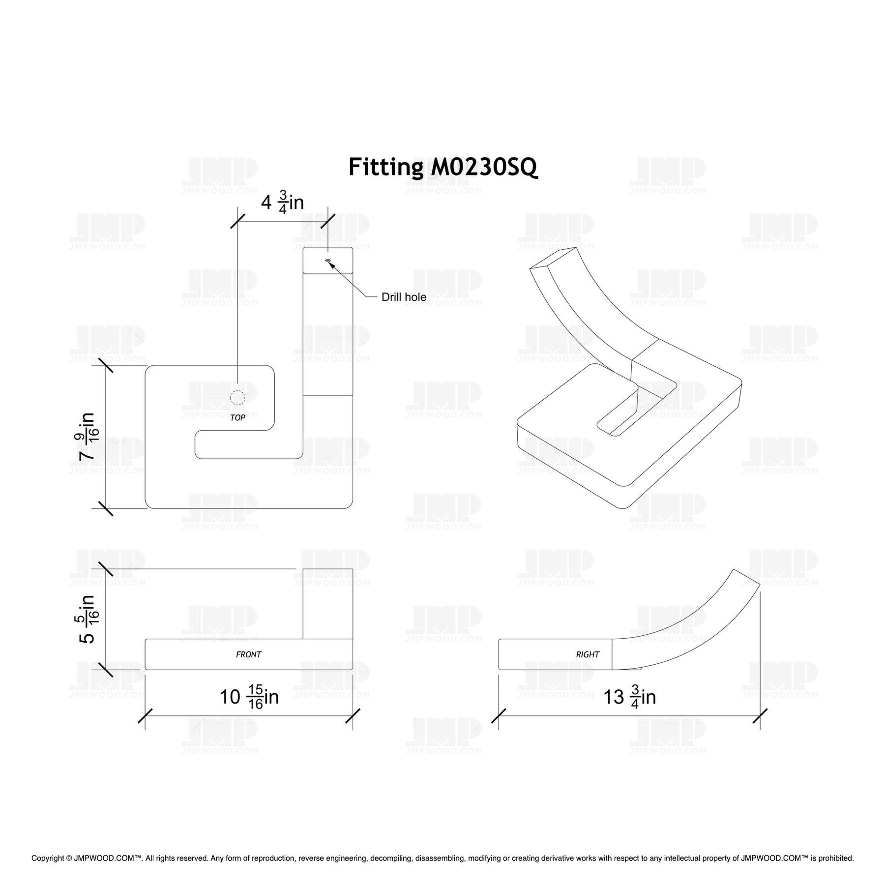 Fitting M0230SQ - Squared Volute (Left Hand)