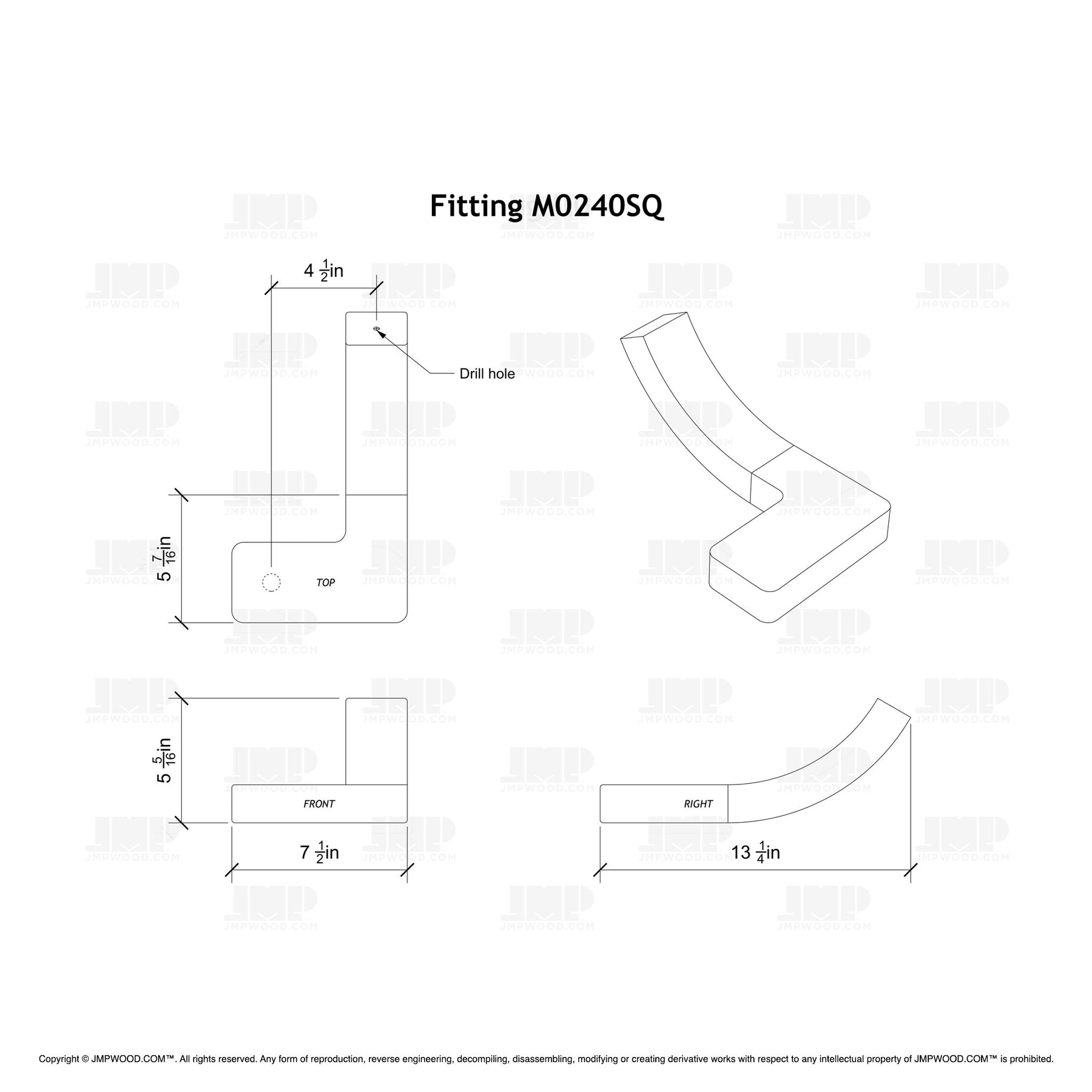 Fitting M0240SQ - Squared Turnout Large (Left Hand)