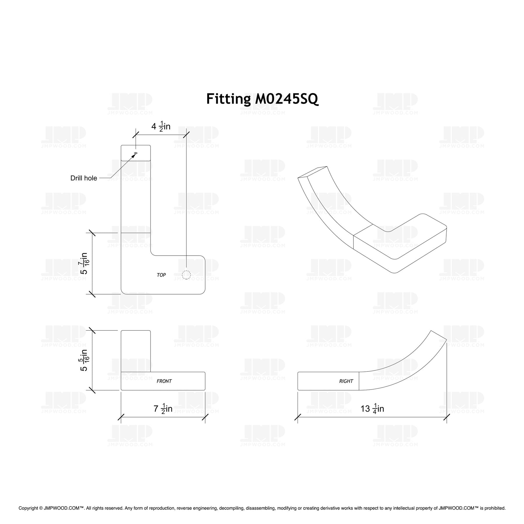 Fitting M0245SQ - Squared Turnout Large (Right Hand)