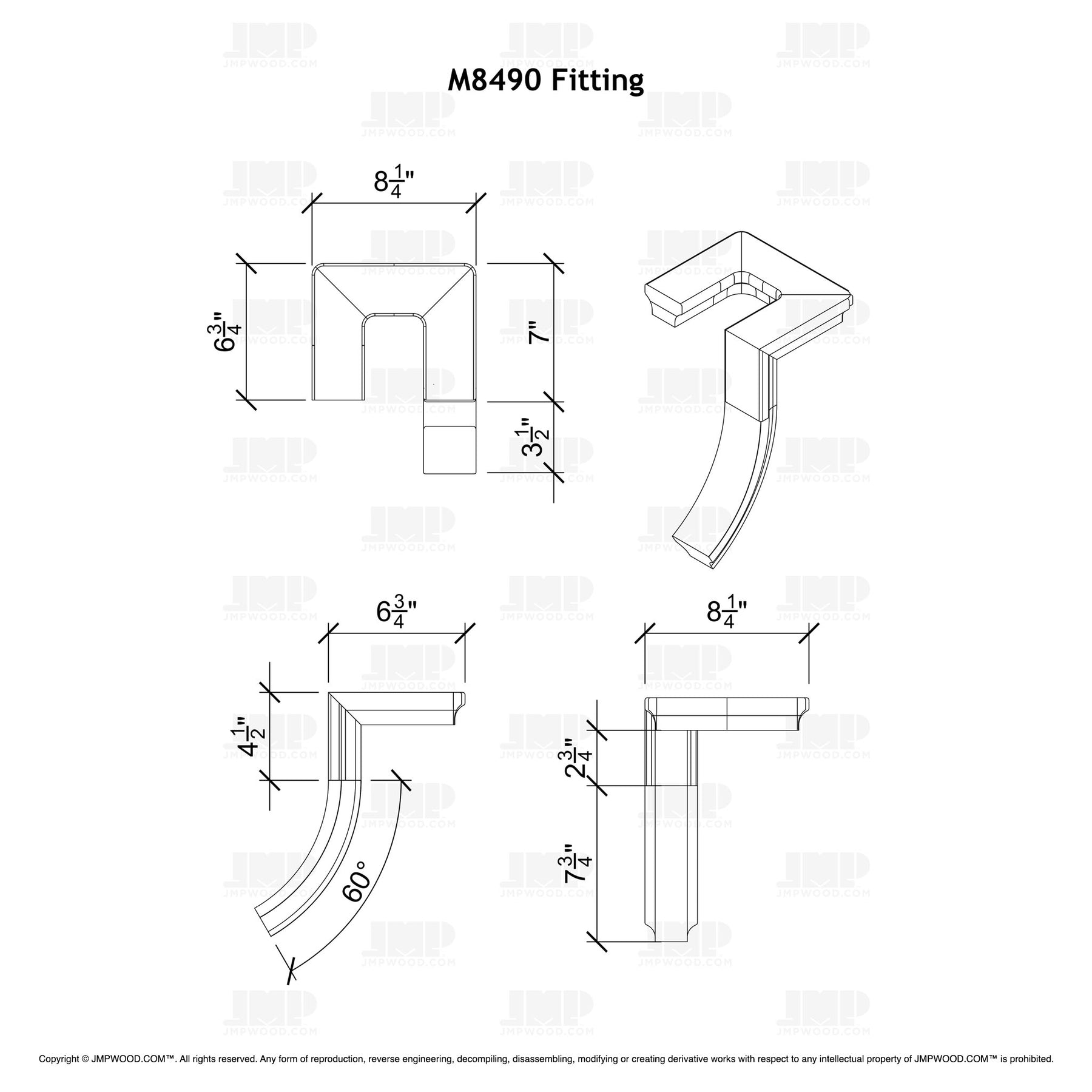 Fitting M8490 - Landing Return Riser No Cap (Left Hand)