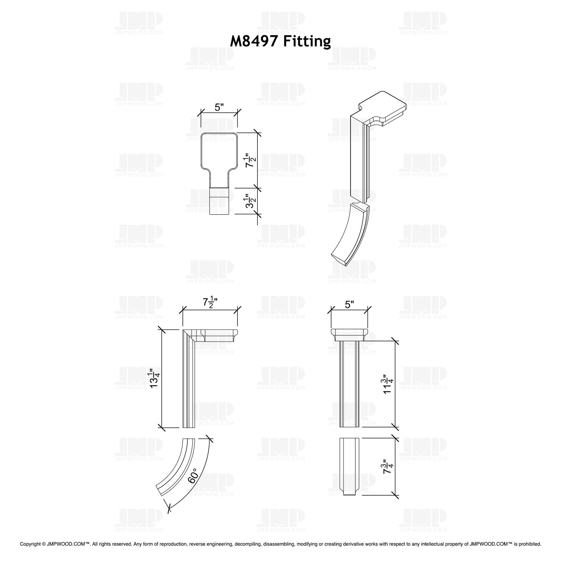 Fitting M8497 - Straight Riser with Cap (2-Rise)