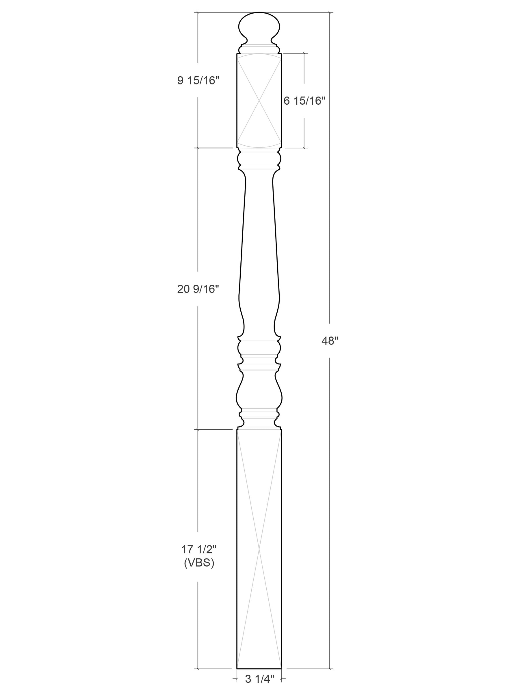 Park Ave Post to Post Newel