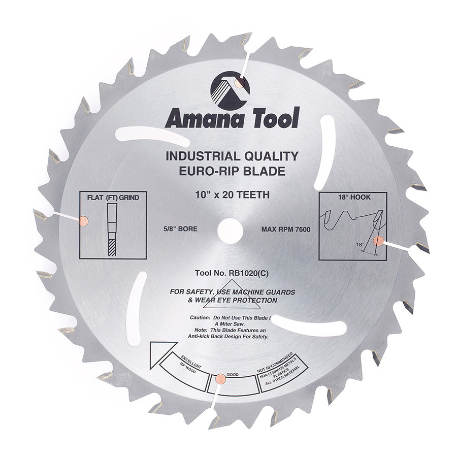 Amana Tool Euro-Rip with Cooling Slots Ripping Saw Blades