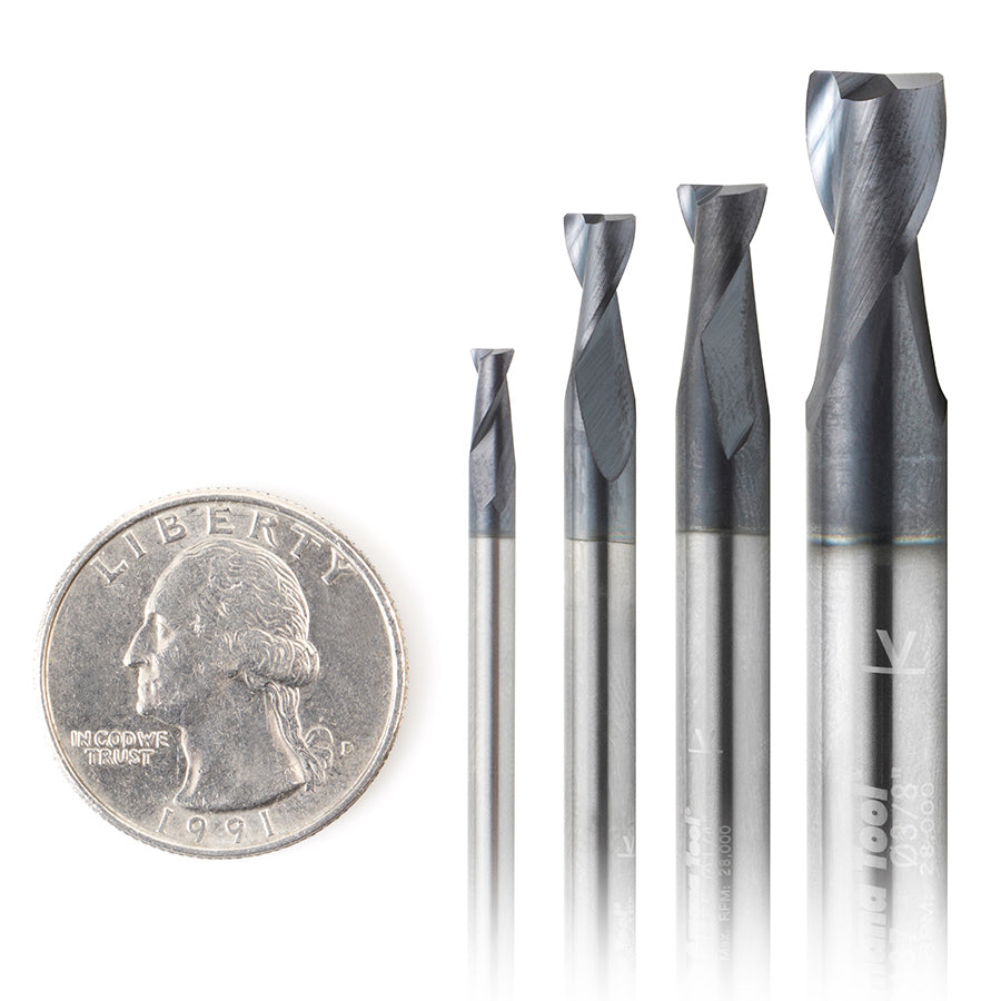 Amana Tool Solid Carbide Spiral CNC Router Bits / End Mills for Steel & Stainless Steel