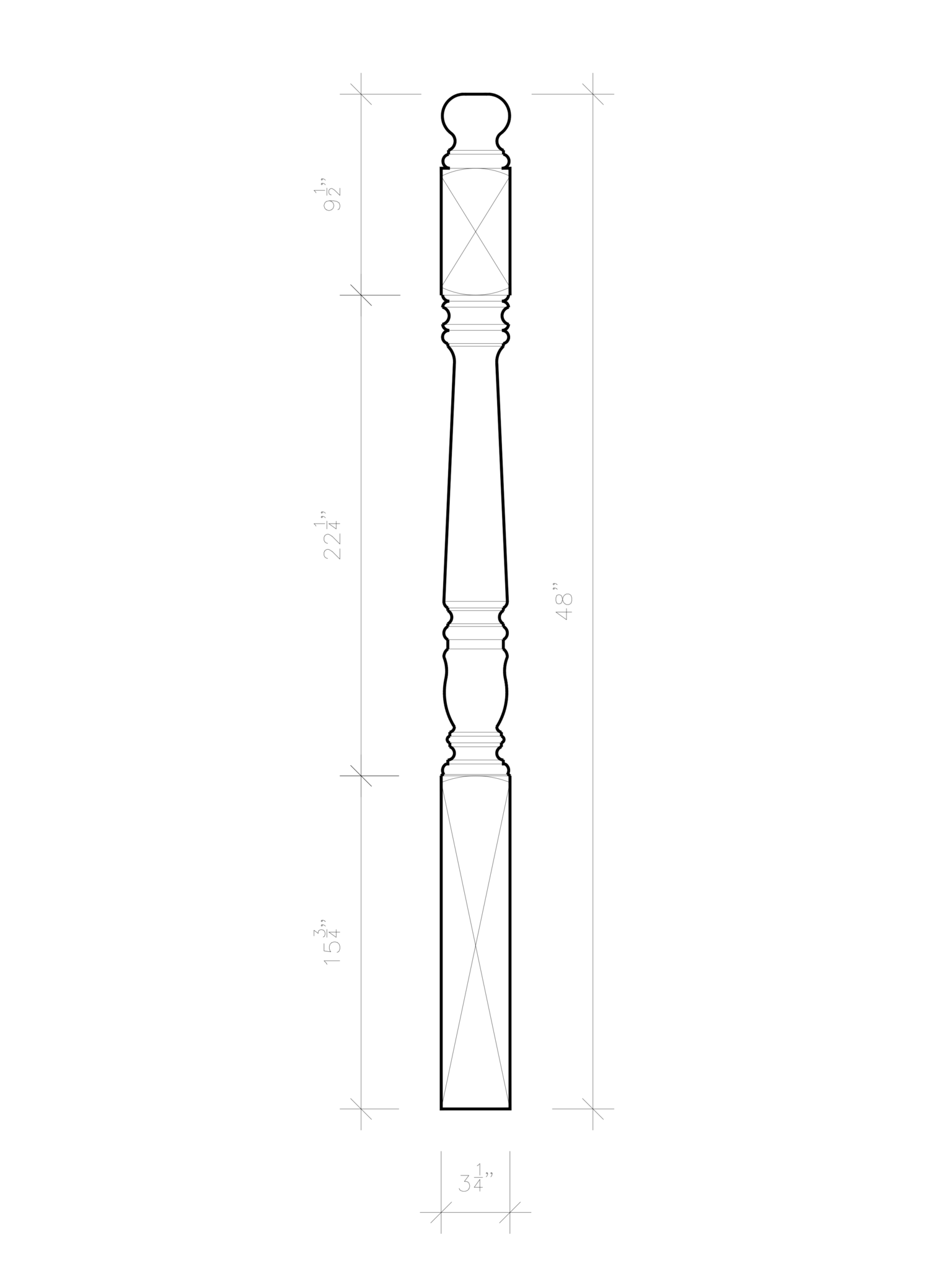 Broadway Post to Post Newel