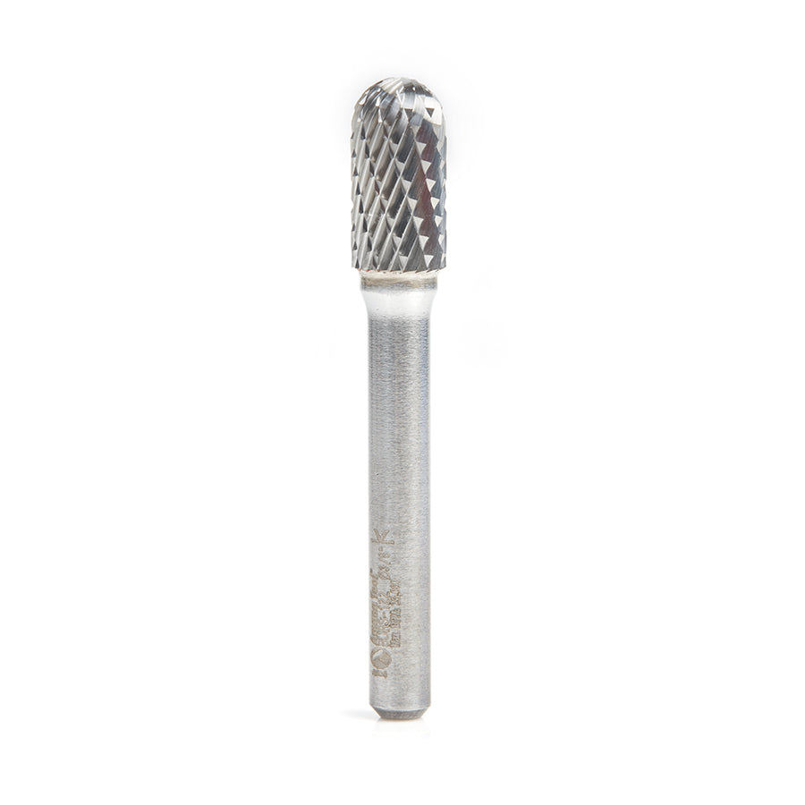 Amana Tool SB Burrs Solid Carbide Head Brazed into Steel Shank Radius Cylinder Shape Double Cut Burr Bits