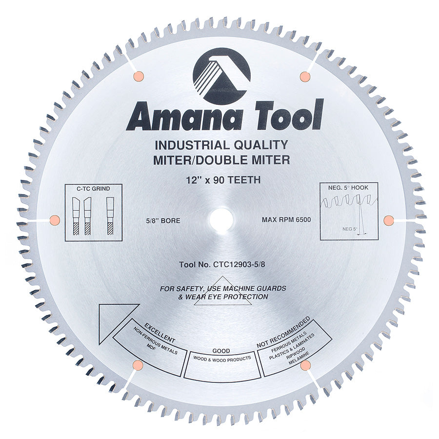Amana Tool Miter/Double Miter -5 Degree Hook x California TC Grind Saw Blades