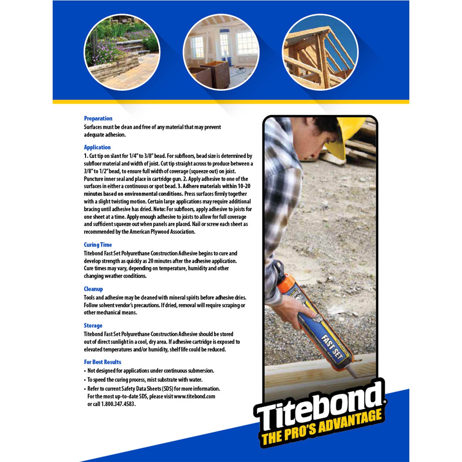 Titebond Fast Set Polyurethane Construction Adhesive (10 fl. oz)