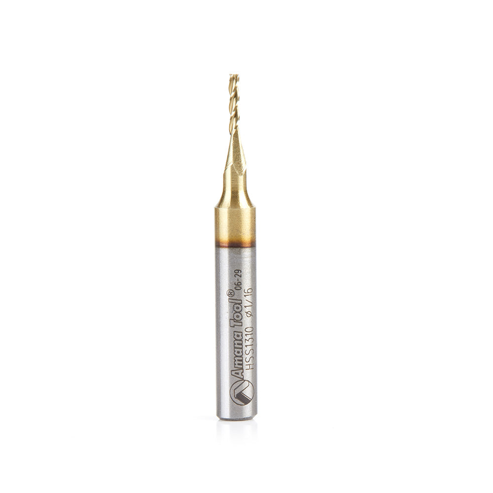 Amana Tool High Speed Steel (HSS) Carving CNC 2D and 3D ZrN Coated Router Bits